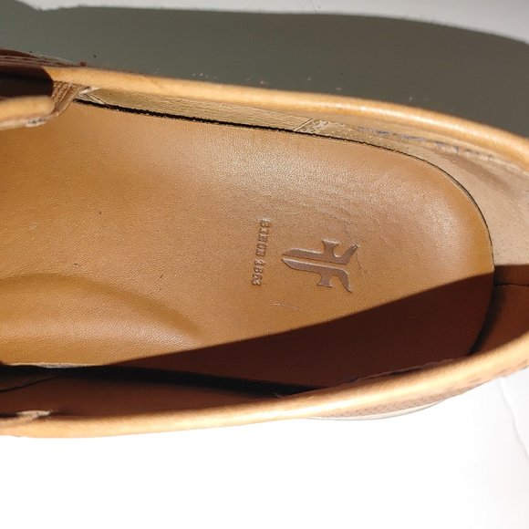 FRYE Men's Leather Slip-on Sneakers Brown Size 7 Pre-owned - Picture 6 of 7